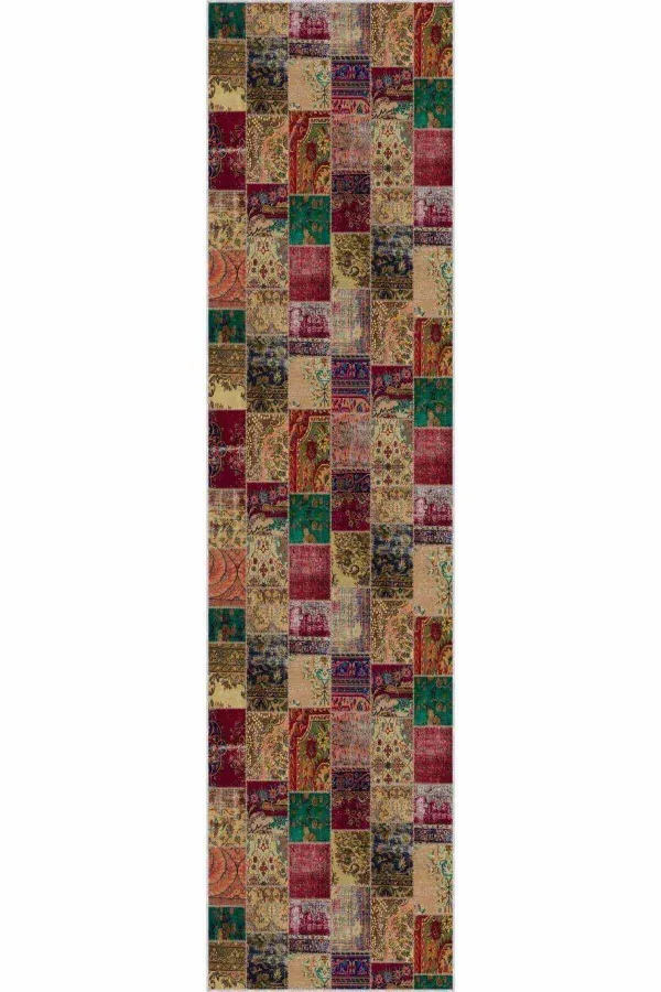 90 Cm Yolluk Renkli Kaymaz Patchwork Kesme Rulo Özel Ölçülü Yolluk AR267