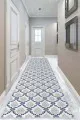 80X150 Yolluk Mavi Kaymaz Taban Damask Kesme Rulo Özel Ölçülü Yolluk AR347