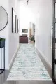 Yolluk 5 Metre Turkuaz Kaymaz Vintage Kesme Rulo Özel Ölçülü Yolluk AR364