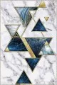 80X300 Kaymaz Yolluk Mavi Gold Kaymaz Geometrik Kesme Rulo Özel Ölçü Yolluk AR450