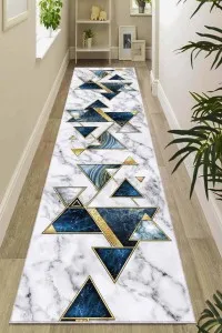 Mavi Gold Kaymaz Geometrik Kesme Rulo Özel Ölçü Yolluk AR450 Mavi Gold Kaymaz Geometrik Kesme Rulo Özel Ölçü Yolluk AR450