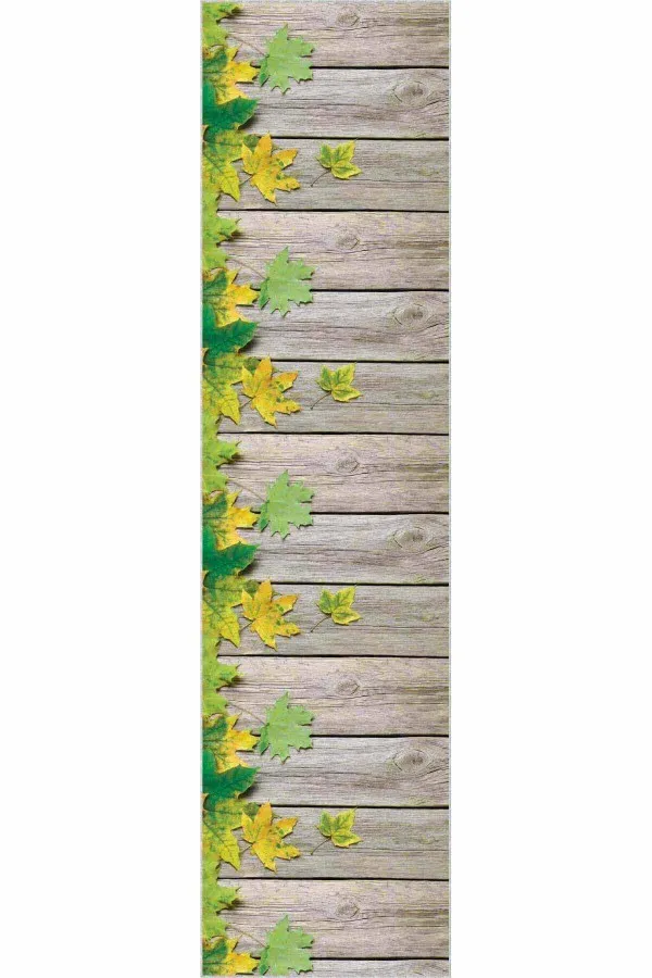 Yolluk Halı 4 Metre Yeşil Kaymaz Çınar 3D Kesme Rulo Özel Ölçülü Yolluk AR469