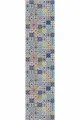 4 Metre Kilim Yolluk Renkli Kaymaz Çini Desen Kesme Rulo Özel Ölçülü Yolluk AR499