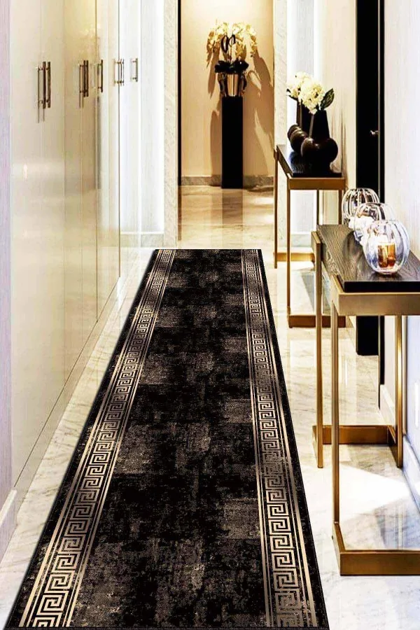 70 Cm Yolluk Kahve Gold Kaymaz Versace Desen Özel Ölçü Rulo Yolluk AR554