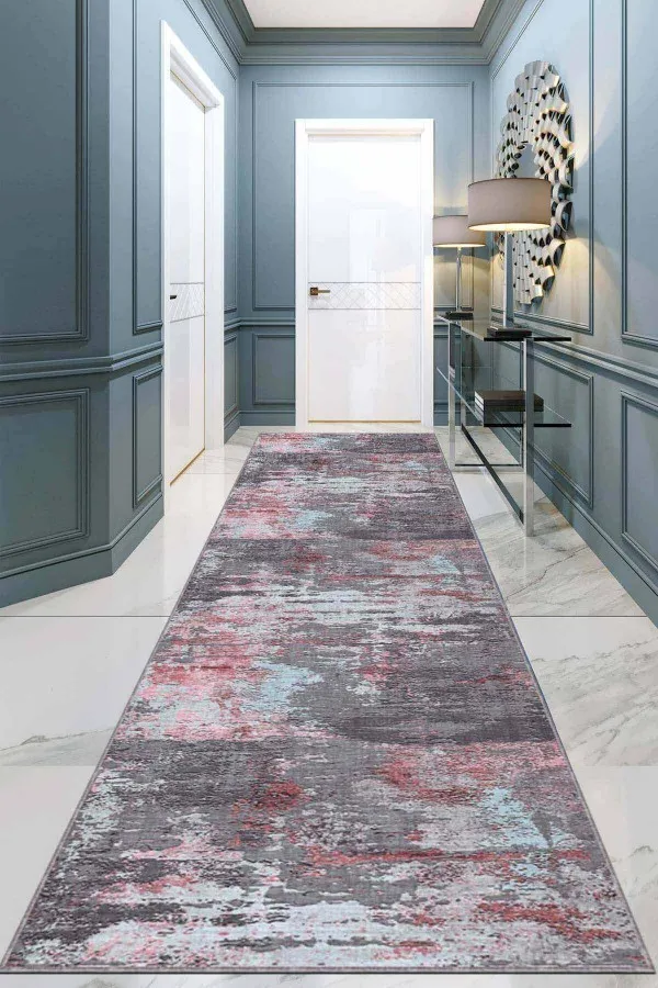 Yolluk 4 Metre Pembe Kaymaz Vintage Kesme Rulo Özel Ölçülü Yolluk AR574