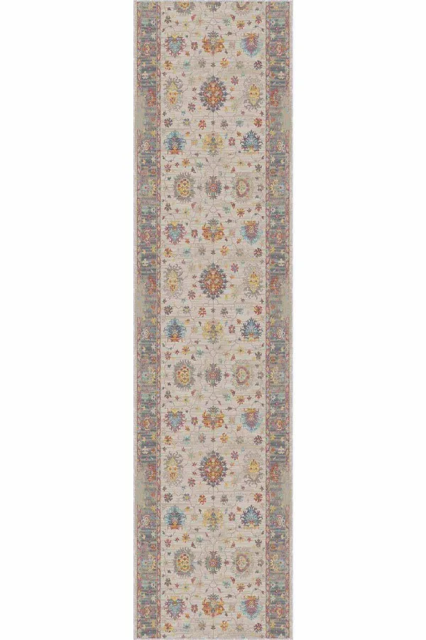 Yıkanabilir Kilim Yolluk Toprak Kaymaz Klasik Motifli Özel Ölçü Rulo Yolluk AR663