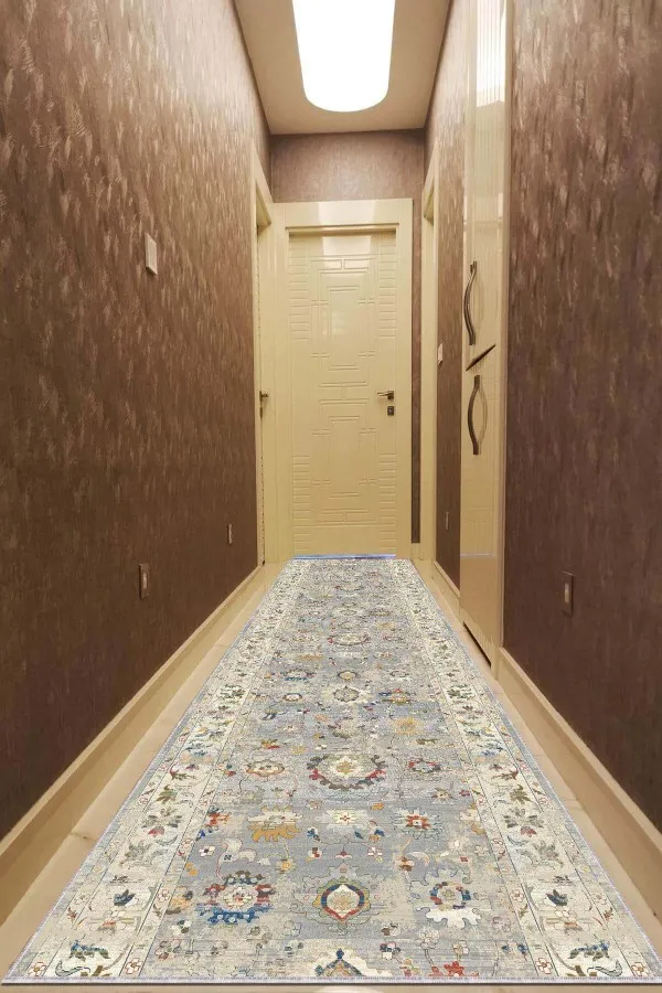 Toprak Kaydırmaz Yolluk Toprak Klasik Motifli Kesme Rulo Özel Ölçülü Yolluk AR664