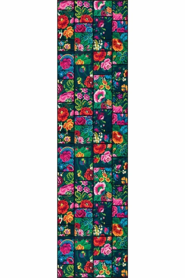 Renkli Kaymaz Patchwork Kesme Rulo Özel Ölçülü Yolluk AR667