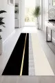Siyah Kaydırmaz Yolluk Siyah Gold Kaymaz Taban Modern Kesme Rulo Yolluk Halı VH012