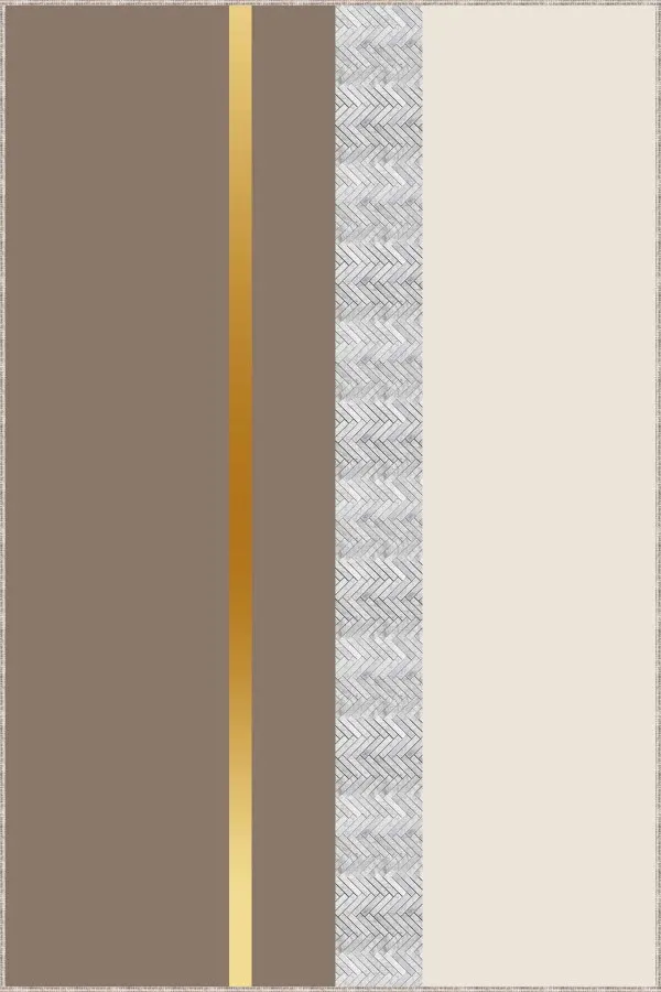 Bej Kesme Yolluk Bej Gold Kaymaz Taban Modern Kesme Rulo Yolluk Halı VH014