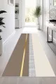 Bej Kesme Yolluk Bej Gold Kaymaz Taban Modern Kesme Rulo Yolluk Halı VH014