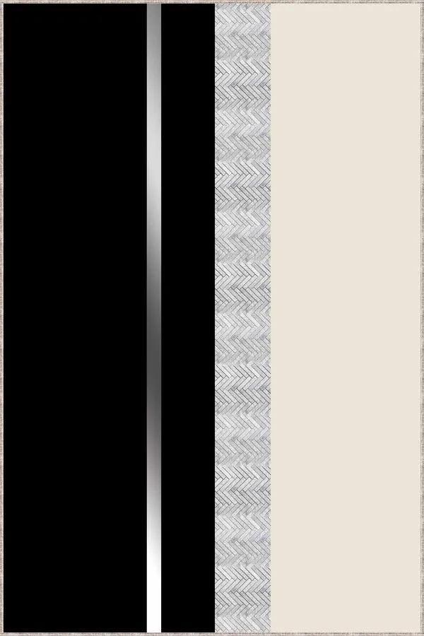 Siyah Kesme Yolluk Modelleri Siyah Silver Kaymaz Modern Kesme Rulo Yolluk Halı VH015
