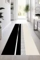 Siyah Kesme Yolluk Modelleri Siyah Silver Kaymaz Modern Kesme Rulo Yolluk Halı VH015