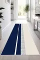 Lacivert Silver Kaymaz Modern Kesme Rulo Yolluk Halı VH016