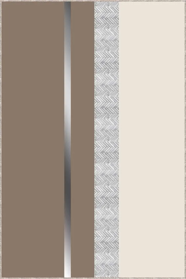 Bej Silver Kaymaz Taban Modern Kesme Rulo Yolluk Halı VH018