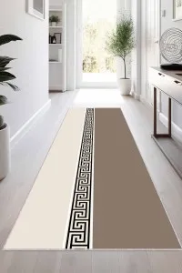 Bej Kaymaz Tabanlı Modern Kesme Rulo Yolluk Halı VH019 Bej Kaymaz Tabanlı Modern Kesme Rulo Yolluk Halı VH019